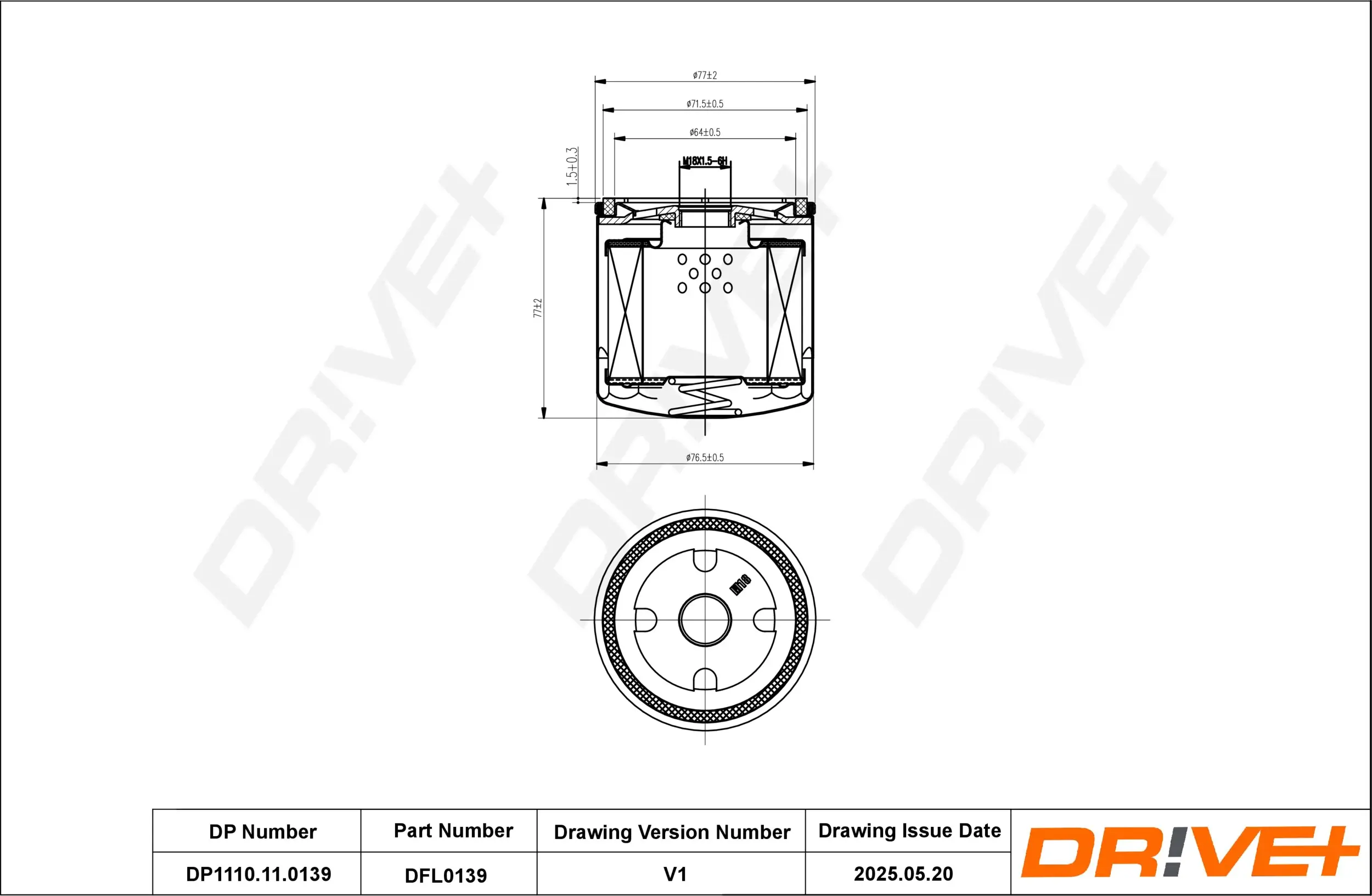 Ölfilter Dr!ve+ DP1110.11.0139
