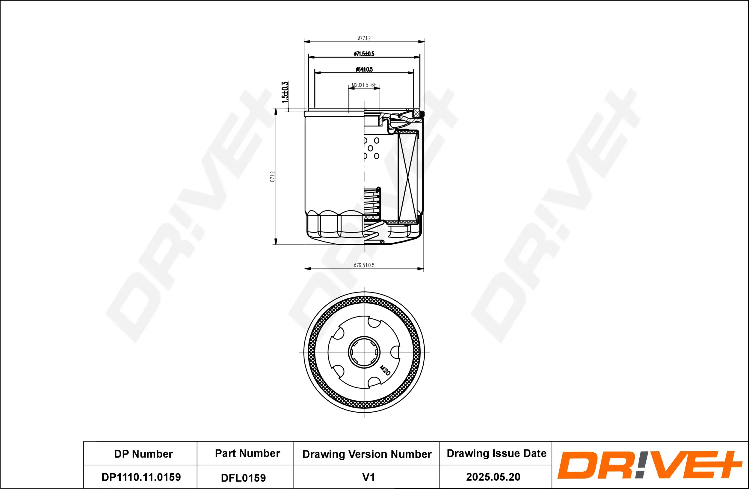 Ölfilter Dr!ve+ DP1110.11.0159