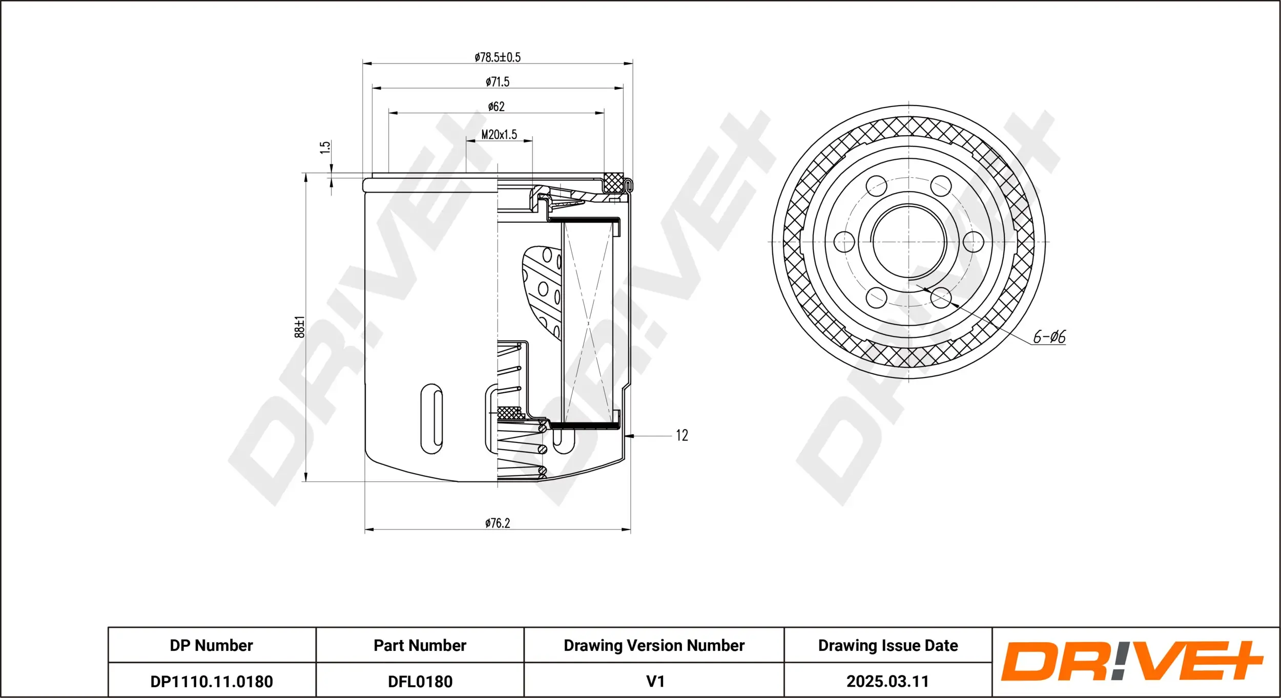 Ölfilter Dr!ve+ DP1110.11.0180