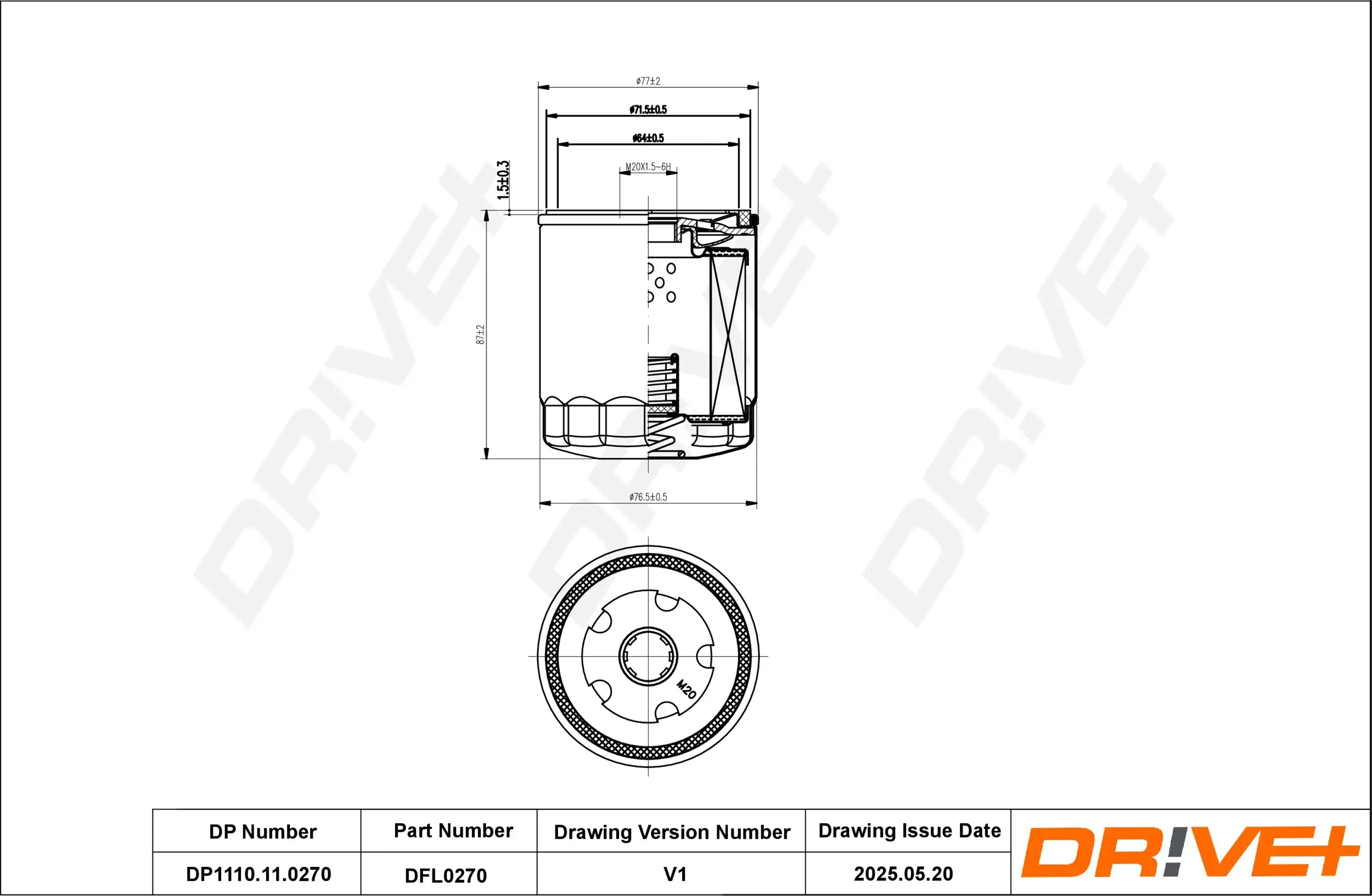 Ölfilter Dr!ve+ DP1110.11.0270