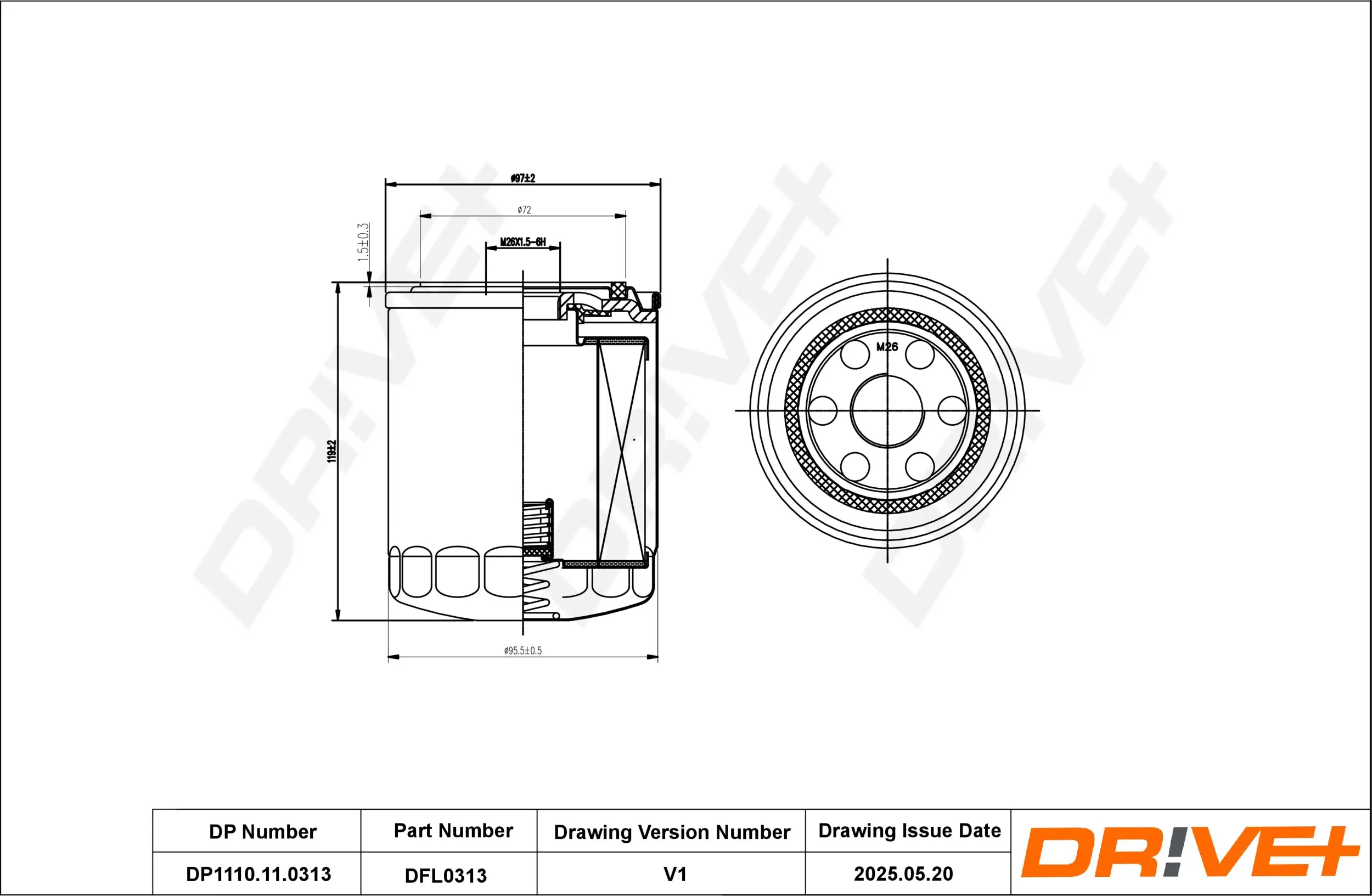 Ölfilter Dr!ve+ DP1110.11.0313