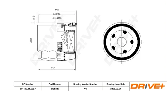 Ölfilter Dr!ve+ DP1110.11.0327 Bild Ölfilter Dr!ve+ DP1110.11.0327