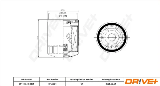 Ölfilter Dr!ve+ DP1110.11.0331 Bild Ölfilter Dr!ve+ DP1110.11.0331