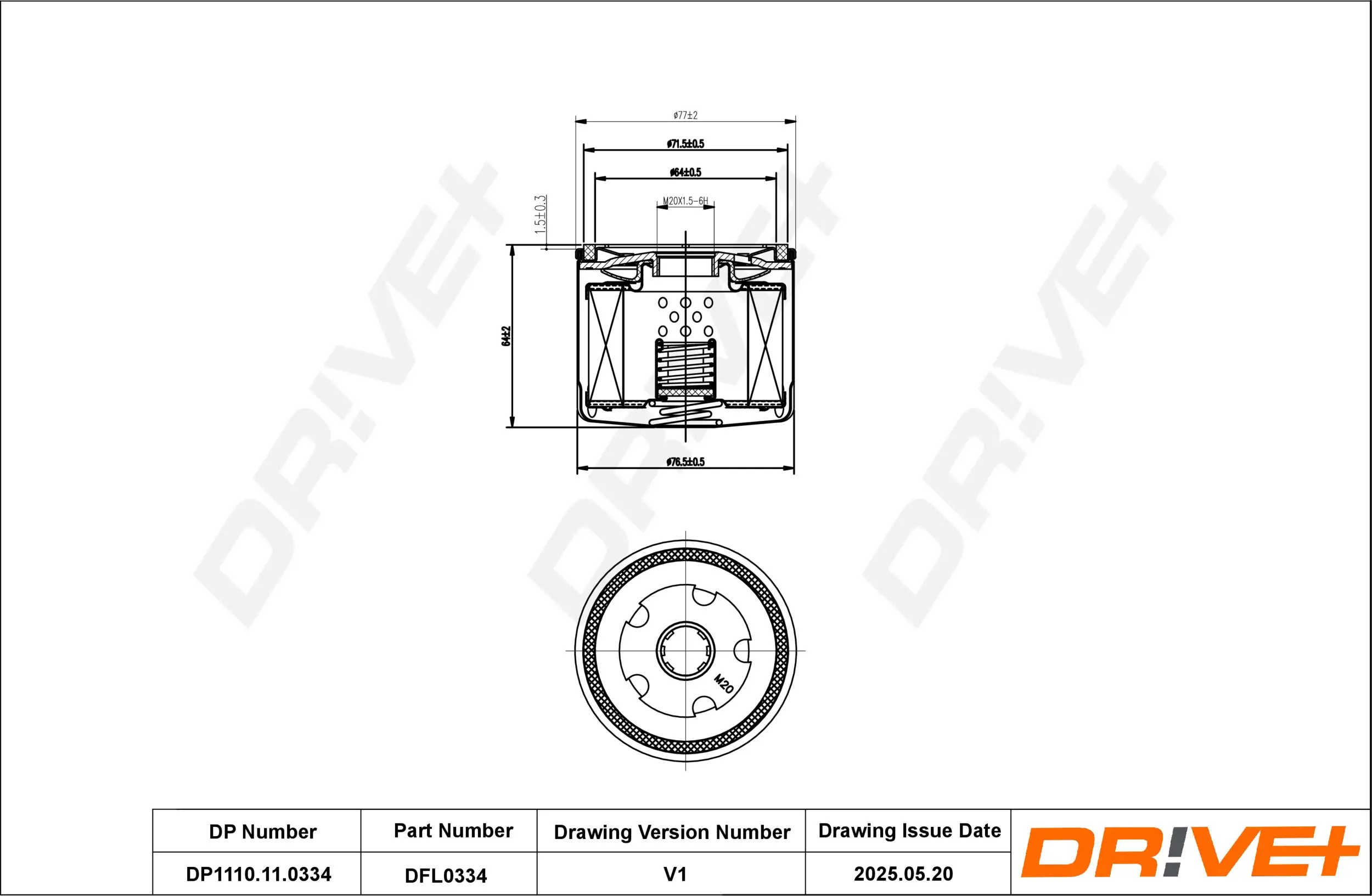 Ölfilter Dr!ve+ DP1110.11.0334