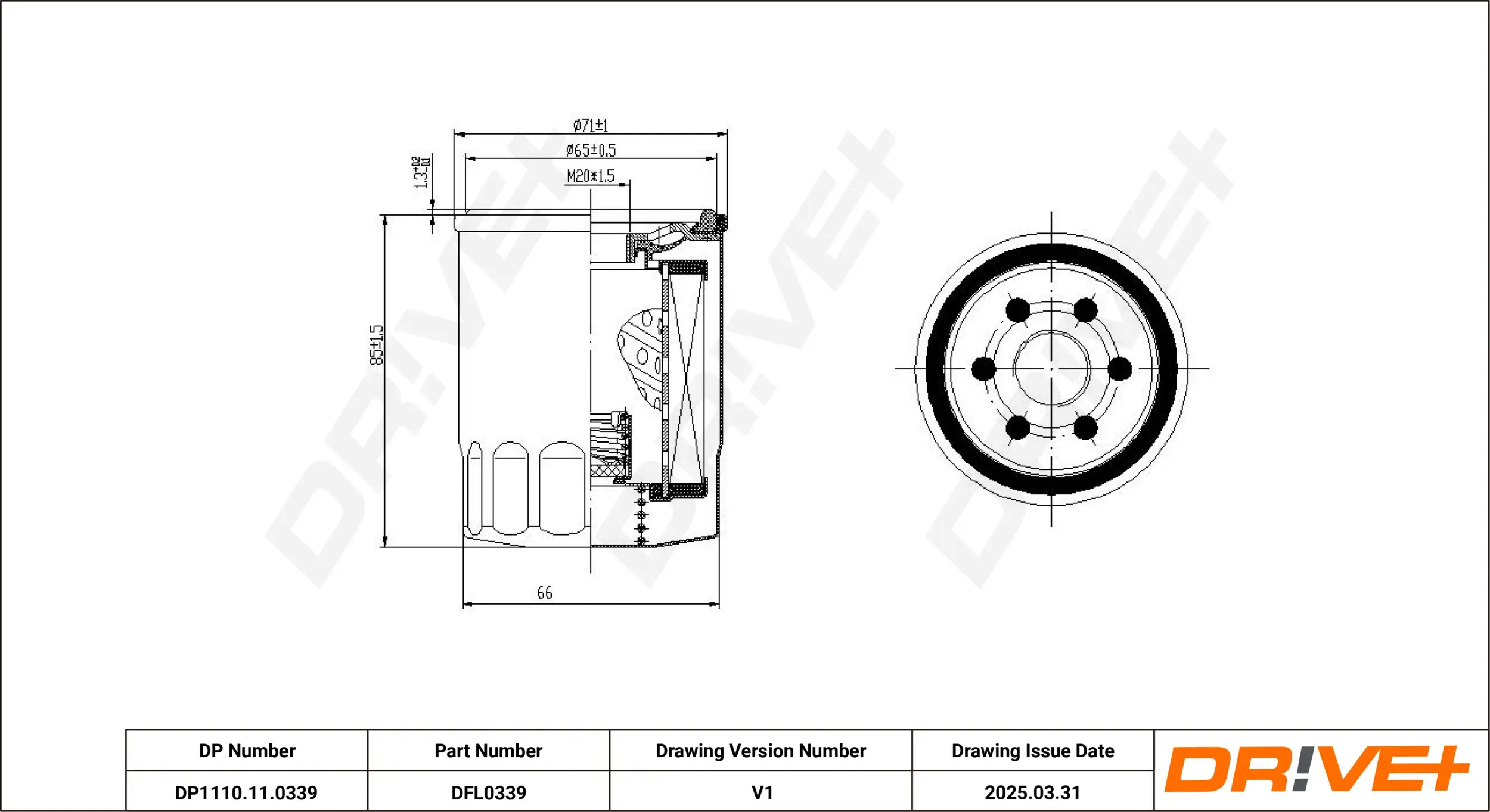 Ölfilter Dr!ve+ DP1110.11.0339