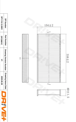 Filter, Innenraumluft Dr!ve+ DP1110.12.0001 Bild Filter, Innenraumluft Dr!ve+ DP1110.12.0001