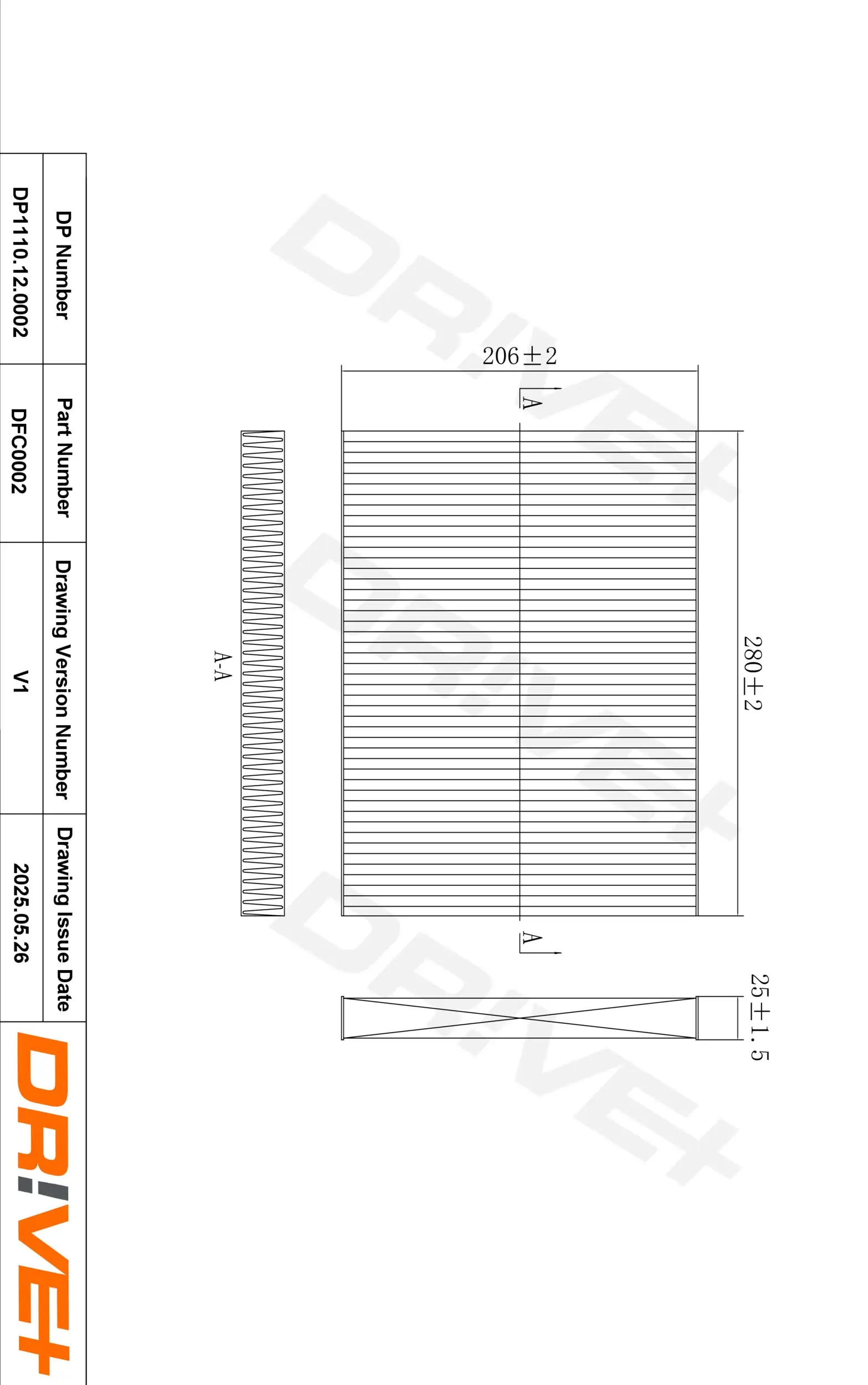 Filter, Innenraumluft Dr!ve+ DP1110.12.0002