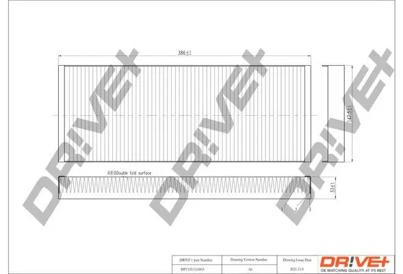 Filter, Innenraumluft Dr!ve+ DP1110.12.0003