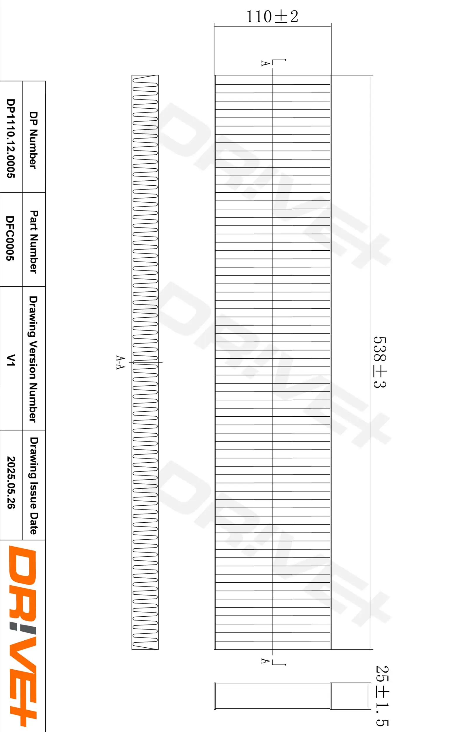 Filter, Innenraumluft Dr!ve+ DP1110.12.0005