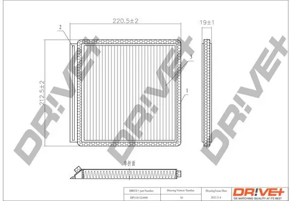 Filter, Innenraumluft Dr!ve+ DP1110.12.0008