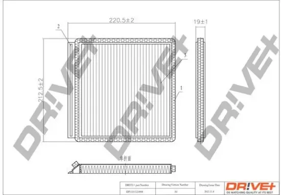 Filter, Innenraumluft Dr!ve+ DP1110.12.0008 Bild Filter, Innenraumluft Dr!ve+ DP1110.12.0008