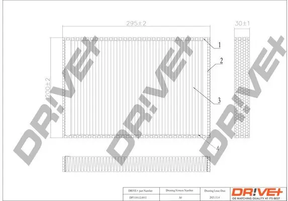 Filter, Innenraumluft Dr!ve+ DP1110.12.0011