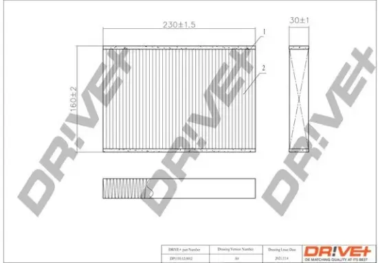 Filter, Innenraumluft Dr!ve+ DP1110.12.0012 Bild Filter, Innenraumluft Dr!ve+ DP1110.12.0012