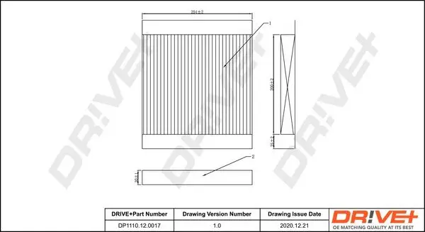 Filter, Innenraumluft Dr!ve+ DP1110.12.0017