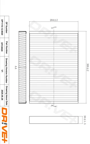 Filter, Innenraumluft Dr!ve+ DP1110.12.0020 Bild Filter, Innenraumluft Dr!ve+ DP1110.12.0020
