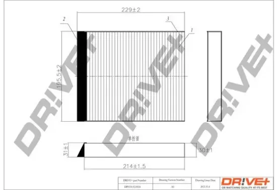 Filter, Innenraumluft Dr!ve+ DP1110.12.0024 Bild Filter, Innenraumluft Dr!ve+ DP1110.12.0024