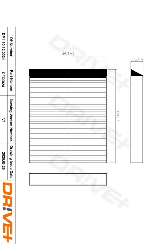 Filter, Innenraumluft Dr!ve+ DP1110.12.0024 Bild Filter, Innenraumluft Dr!ve+ DP1110.12.0024