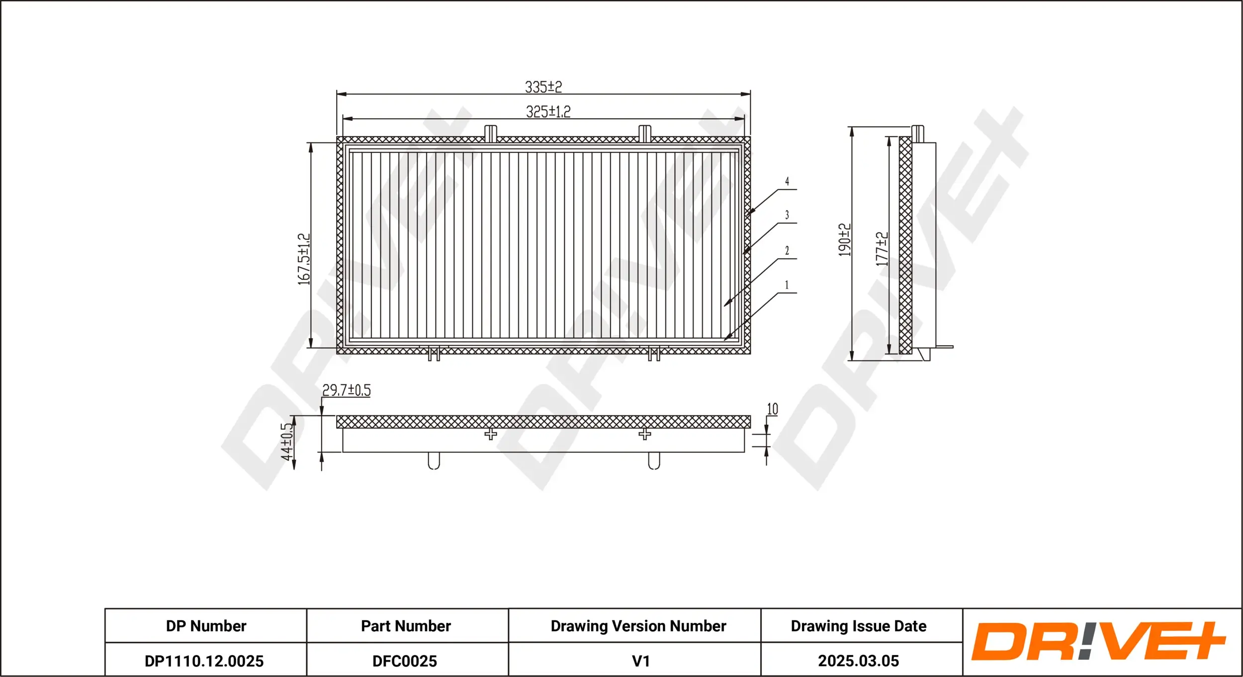 Filter, Innenraumluft Dr!ve+ DP1110.12.0025
