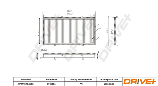 Filter, Innenraumluft Dr!ve+ DP1110.12.0025 Bild Filter, Innenraumluft Dr!ve+ DP1110.12.0025