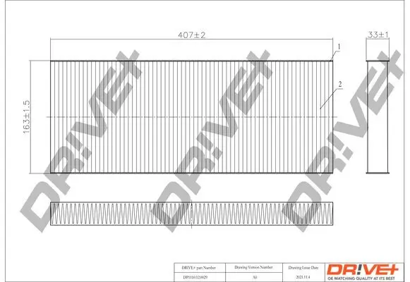 Filter, Innenraumluft Dr!ve+ DP1110.12.0029