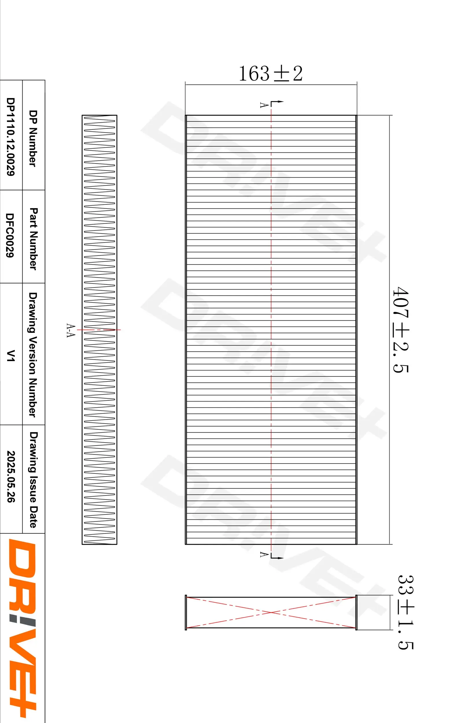 Filter, Innenraumluft Dr!ve+ DP1110.12.0029