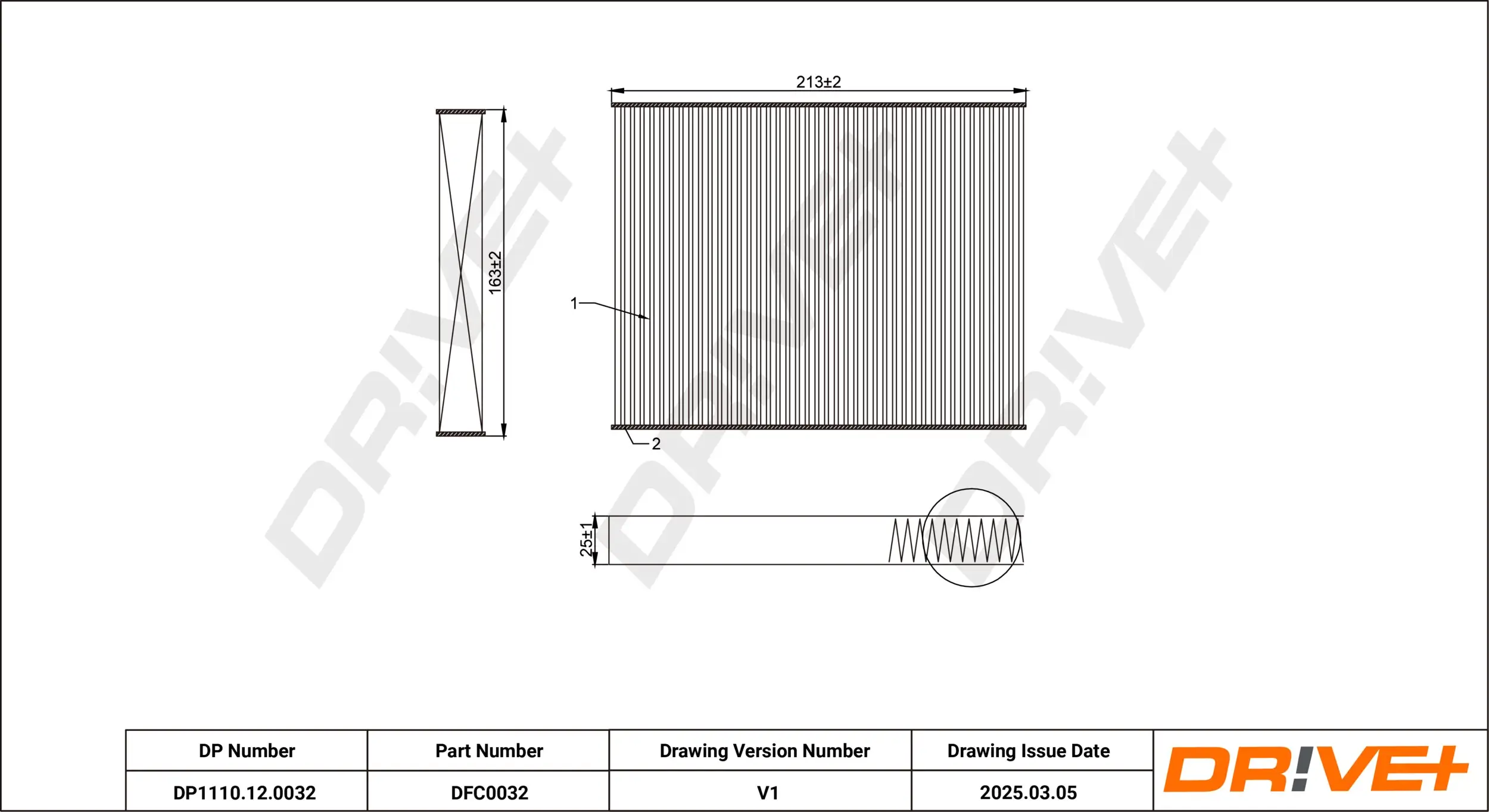 Filter, Innenraumluft Dr!ve+ DP1110.12.0032