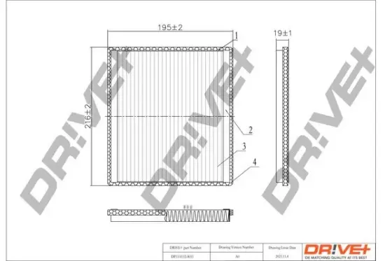 Filter, Innenraumluft Dr!ve+ DP1110.12.0033 Bild Filter, Innenraumluft Dr!ve+ DP1110.12.0033