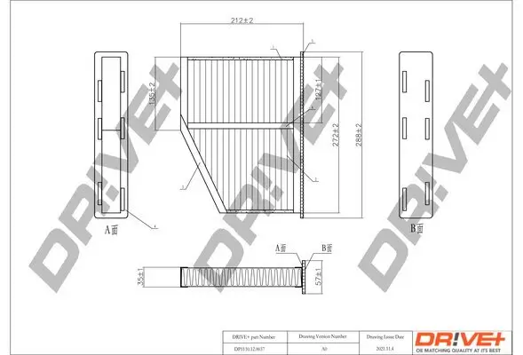 Filter, Innenraumluft Dr!ve+ DP1110.12.0037