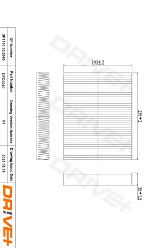 Filter, Innenraumluft Dr!ve+ DP1110.12.0040 Bild Filter, Innenraumluft Dr!ve+ DP1110.12.0040