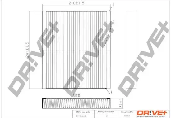 Filter, Innenraumluft Dr!ve+ DP1110.12.0041 Bild Filter, Innenraumluft Dr!ve+ DP1110.12.0041