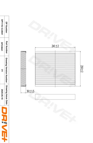 Filter, Innenraumluft Dr!ve+ DP1110.12.0041 Bild Filter, Innenraumluft Dr!ve+ DP1110.12.0041