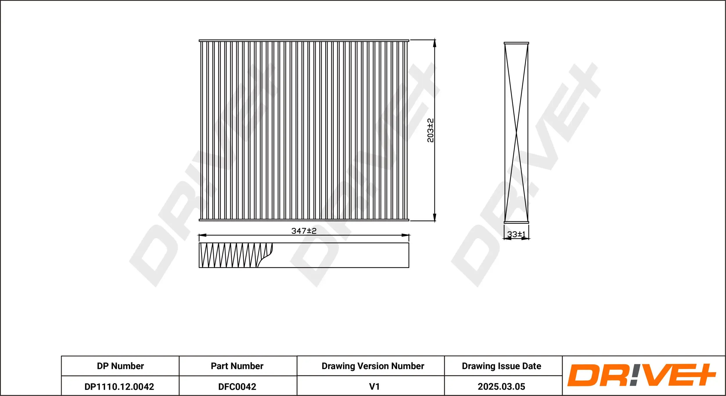 Filter, Innenraumluft Dr!ve+ DP1110.12.0042