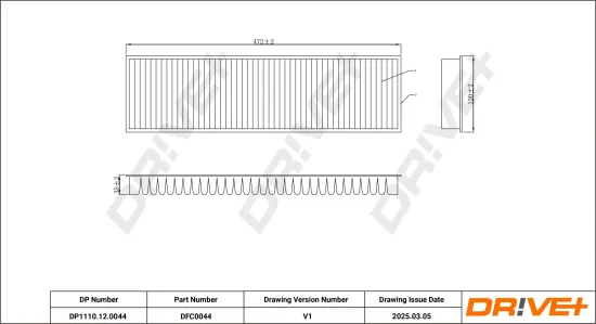 Filter, Innenraumluft Dr!ve+ DP1110.12.0044 Bild Filter, Innenraumluft Dr!ve+ DP1110.12.0044