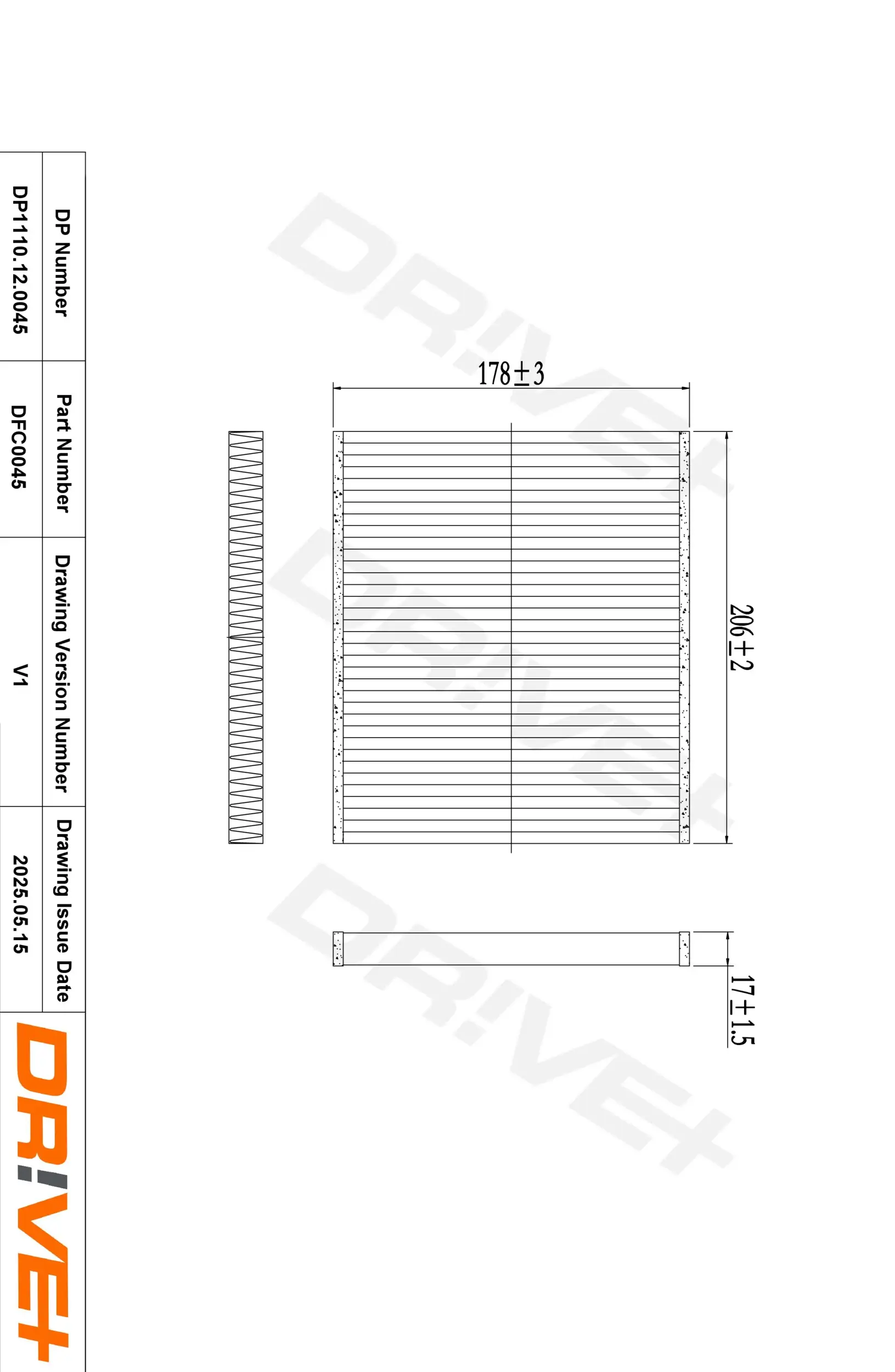 Filter, Innenraumluft Dr!ve+ DP1110.12.0045