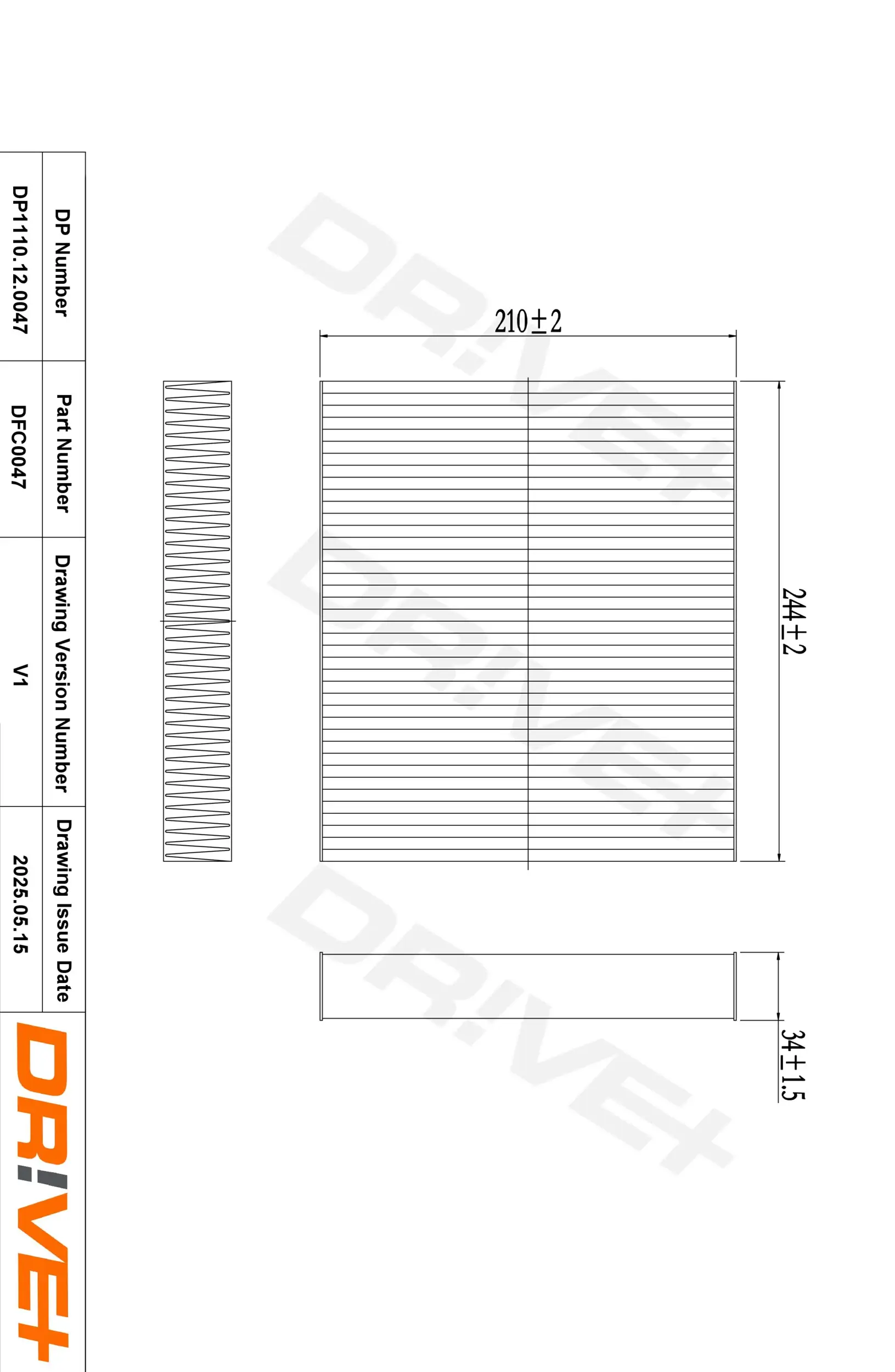 Filter, Innenraumluft Dr!ve+ DP1110.12.0047