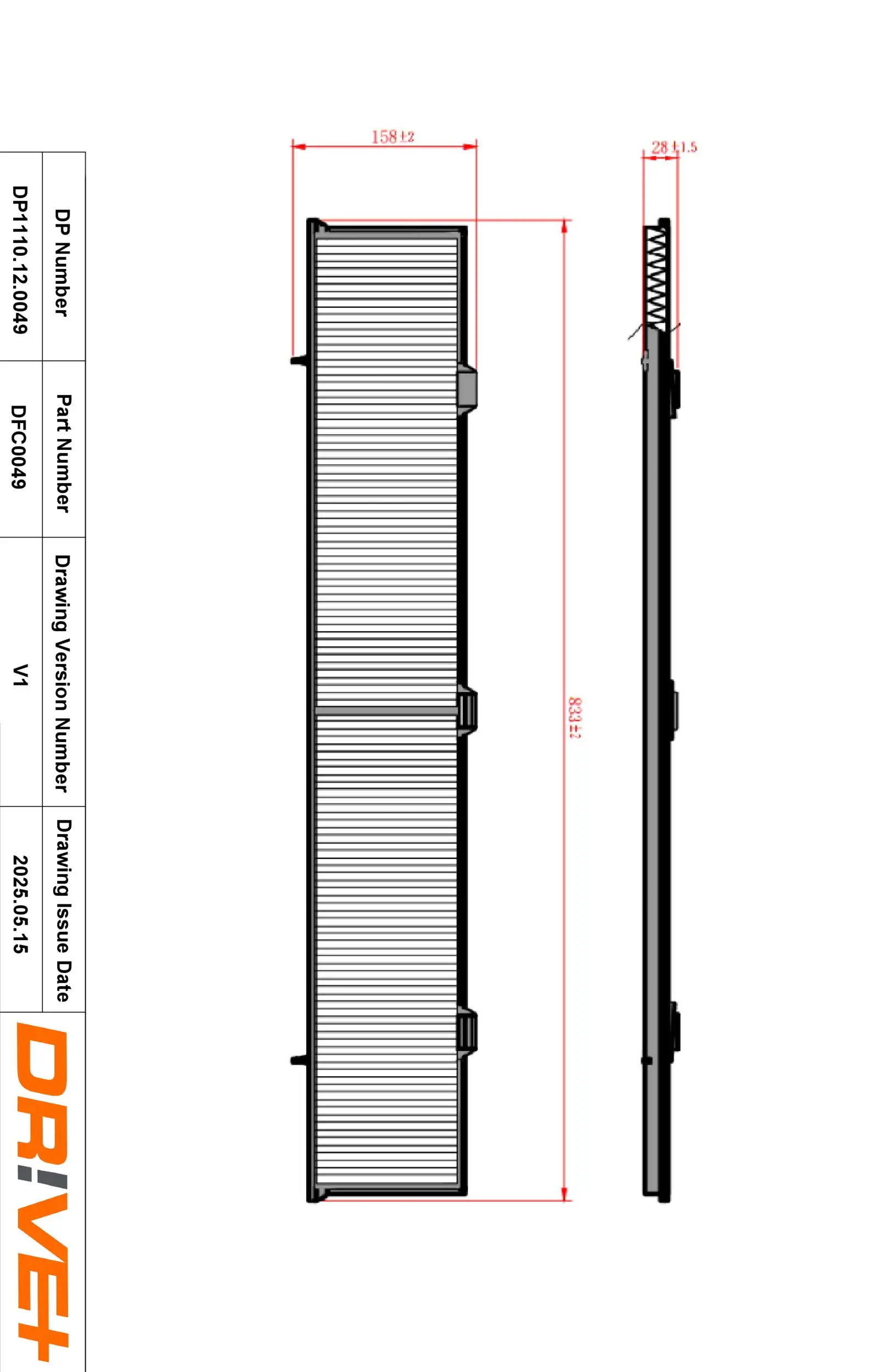 Filter, Innenraumluft Dr!ve+ DP1110.12.0049