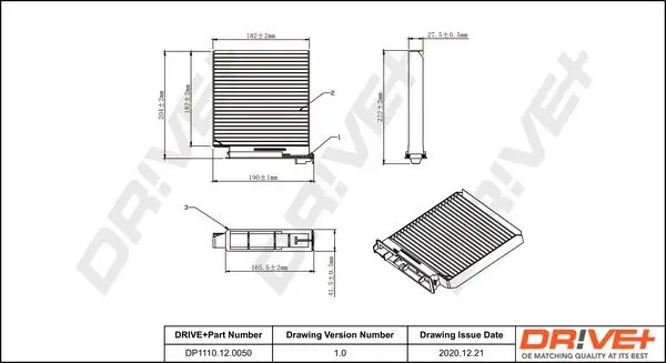 Filter, Innenraumluft Dr!ve+ DP1110.12.0050