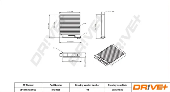 Filter, Innenraumluft Dr!ve+ DP1110.12.0050 Bild Filter, Innenraumluft Dr!ve+ DP1110.12.0050