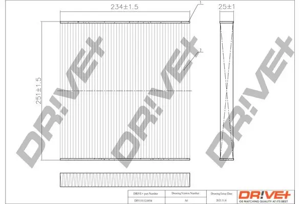 Filter, Innenraumluft Dr!ve+ DP1110.12.0054