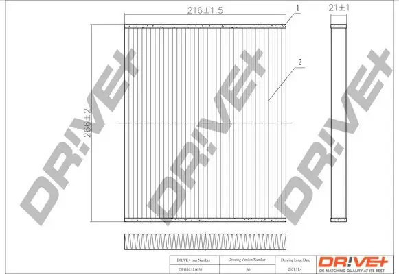 Filter, Innenraumluft Dr!ve+ DP1110.12.0055