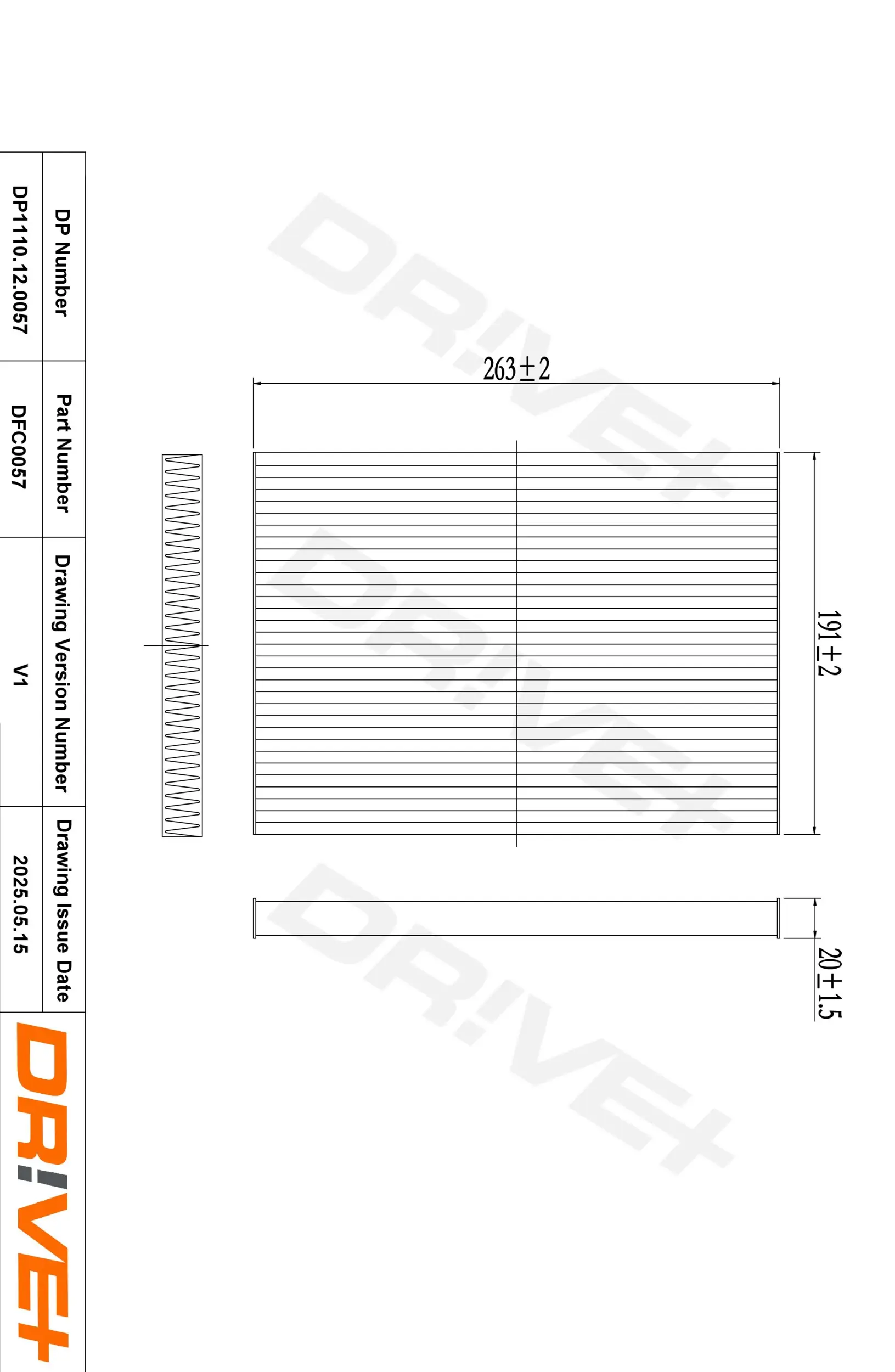 Filter, Innenraumluft Dr!ve+ DP1110.12.0057