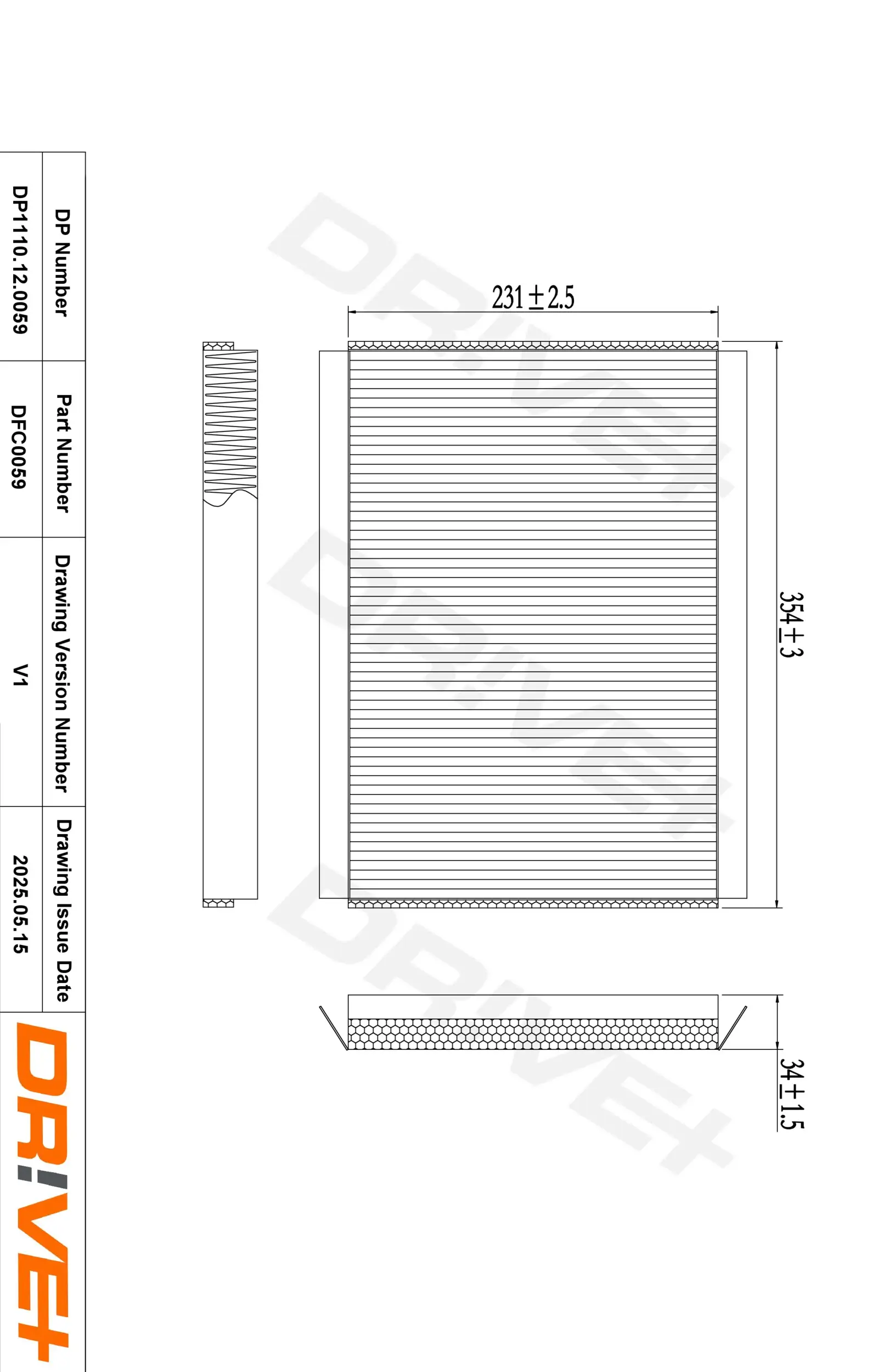 Filter, Innenraumluft Dr!ve+ DP1110.12.0059