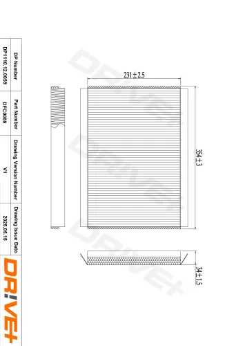 Filter, Innenraumluft Dr!ve+ DP1110.12.0059 Bild Filter, Innenraumluft Dr!ve+ DP1110.12.0059