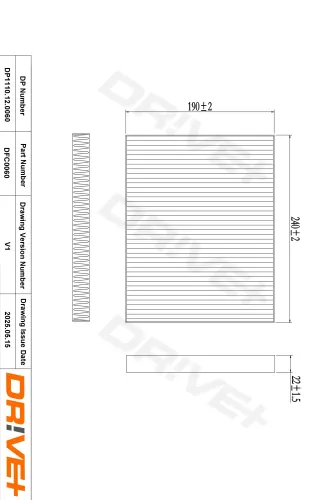 Filter, Innenraumluft Dr!ve+ DP1110.12.0060 Bild Filter, Innenraumluft Dr!ve+ DP1110.12.0060