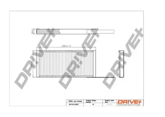 Filter, Innenraumluft Dr!ve+ DP1110.12.0071 Bild Filter, Innenraumluft Dr!ve+ DP1110.12.0071