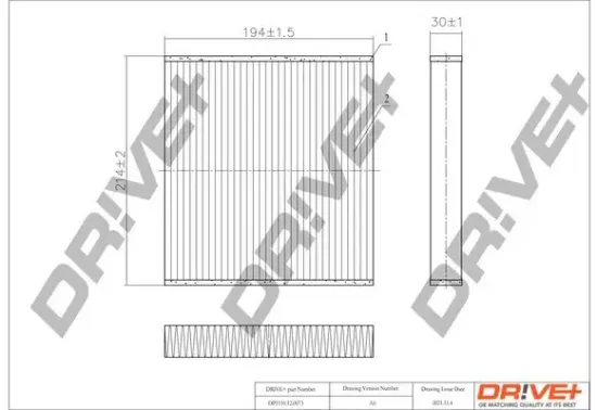 Filter, Innenraumluft Dr!ve+ DP1110.12.0073 Bild Filter, Innenraumluft Dr!ve+ DP1110.12.0073