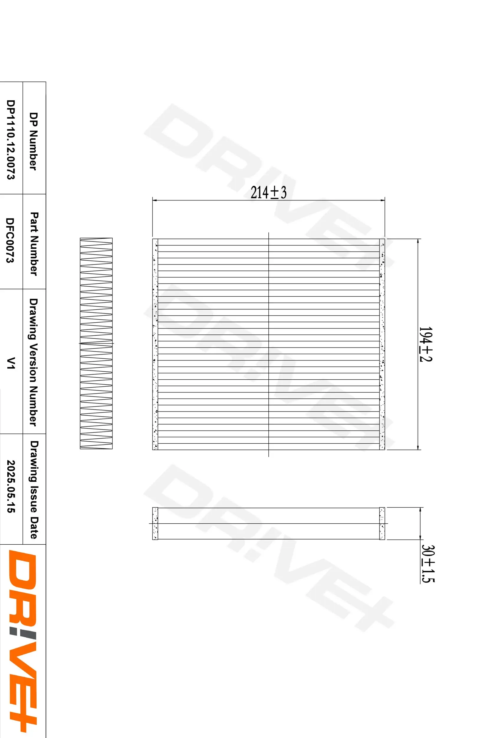 Filter, Innenraumluft Dr!ve+ DP1110.12.0073