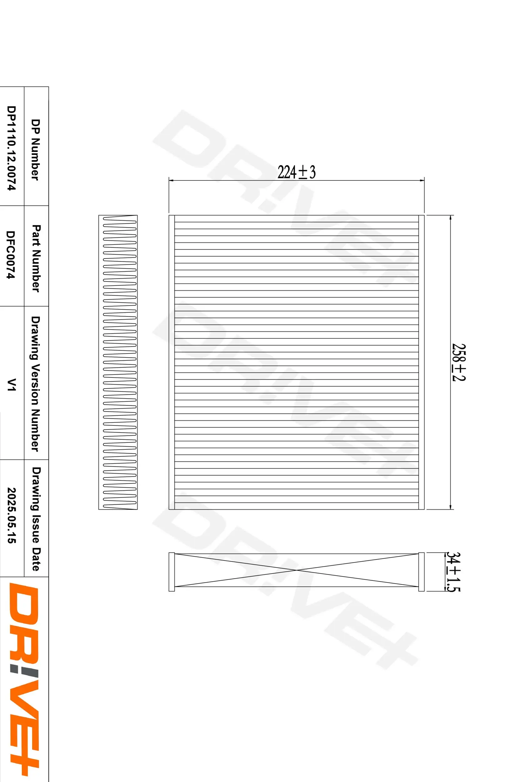 Filter, Innenraumluft Dr!ve+ DP1110.12.0074