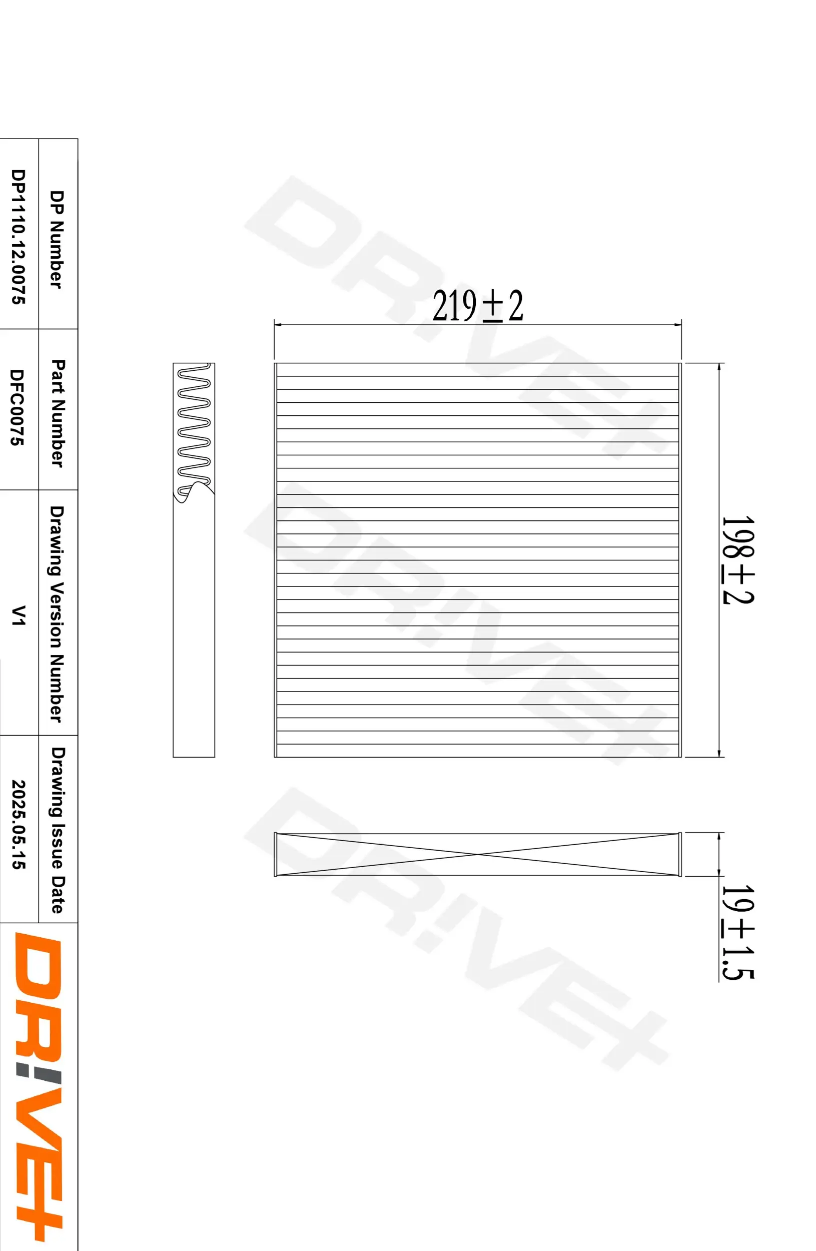 Filter, Innenraumluft Dr!ve+ DP1110.12.0075