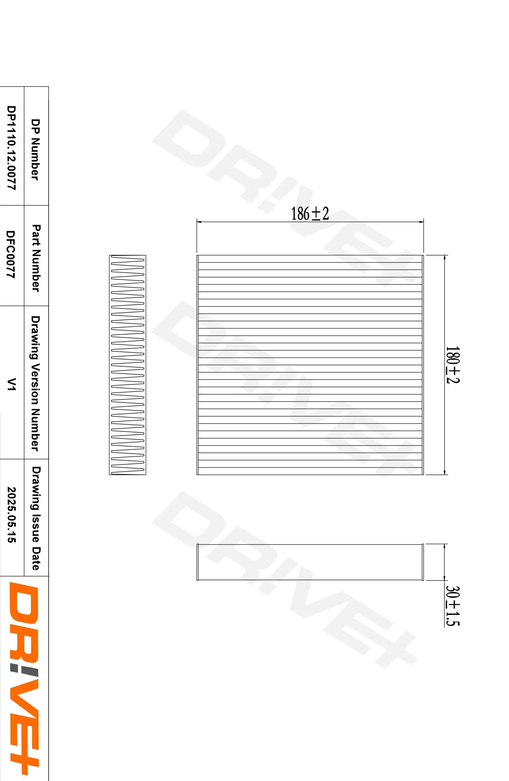 Filter, Innenraumluft Dr!ve+ DP1110.12.0077
